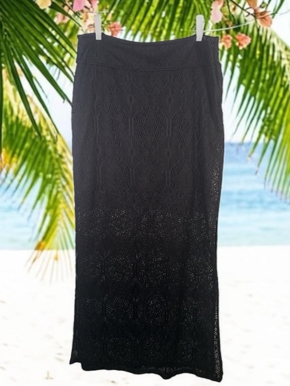 Killstar Black Lace Maxi Skirt - Gothic Crochet Overlay